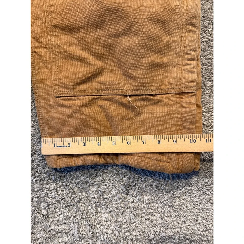 Carhartt Bib Overalls Mens 44x25* Brown Duck Bib Double‎ Knee Quilt Lined USA *